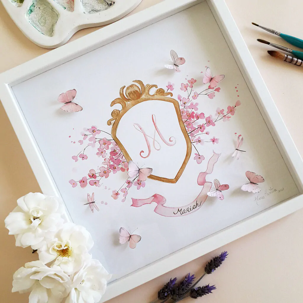 Pintura em Aquarela para maternidade - HOSANA CRISTINA ILUSTRADORA